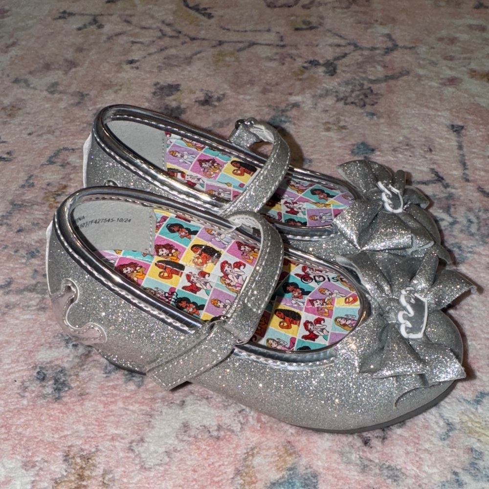 Disney Sparkling Silver Kids Dress Shoes